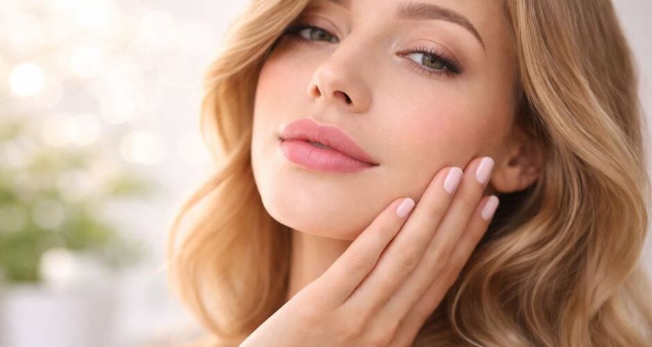 Subtelne, premium ujęcie kobiecej twarzy i ust w naturalnym świetle - estetyczne skojarzenie z kwasem hialuronowym i harmonijnym podejściem do twarzy