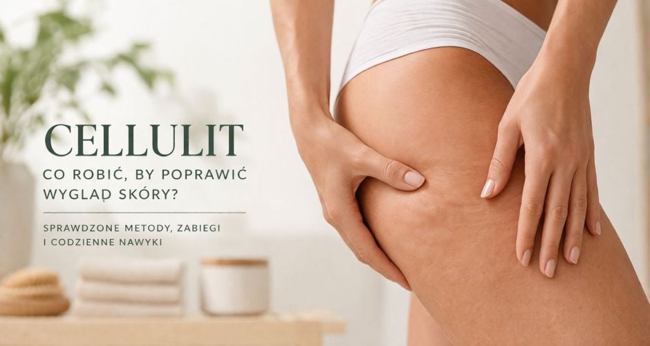 Naturalne, estetyczne ujęcie skóry ud lub bioder z subtelnie widoczną teksturą skóry - wiarygodne skojarzenie z cellulitem bez przesady i bez retuszu