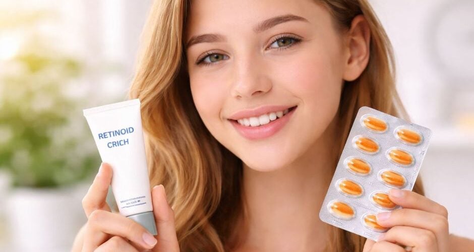 Naturalne, estetyczne zdjęcie nastoletniej skóry twarzy z subtelnie widocznym trądzikiem - wiarygodne skojarzenie z leczeniem trądziku u młodzieży